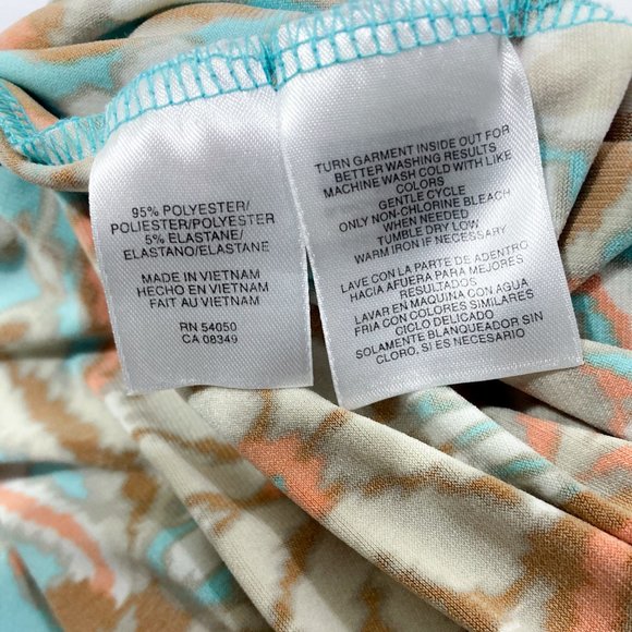 Paisley Crossover Faux Small Wrap Midi Dress Blue Jones New York Signature - Picture 12 of 13